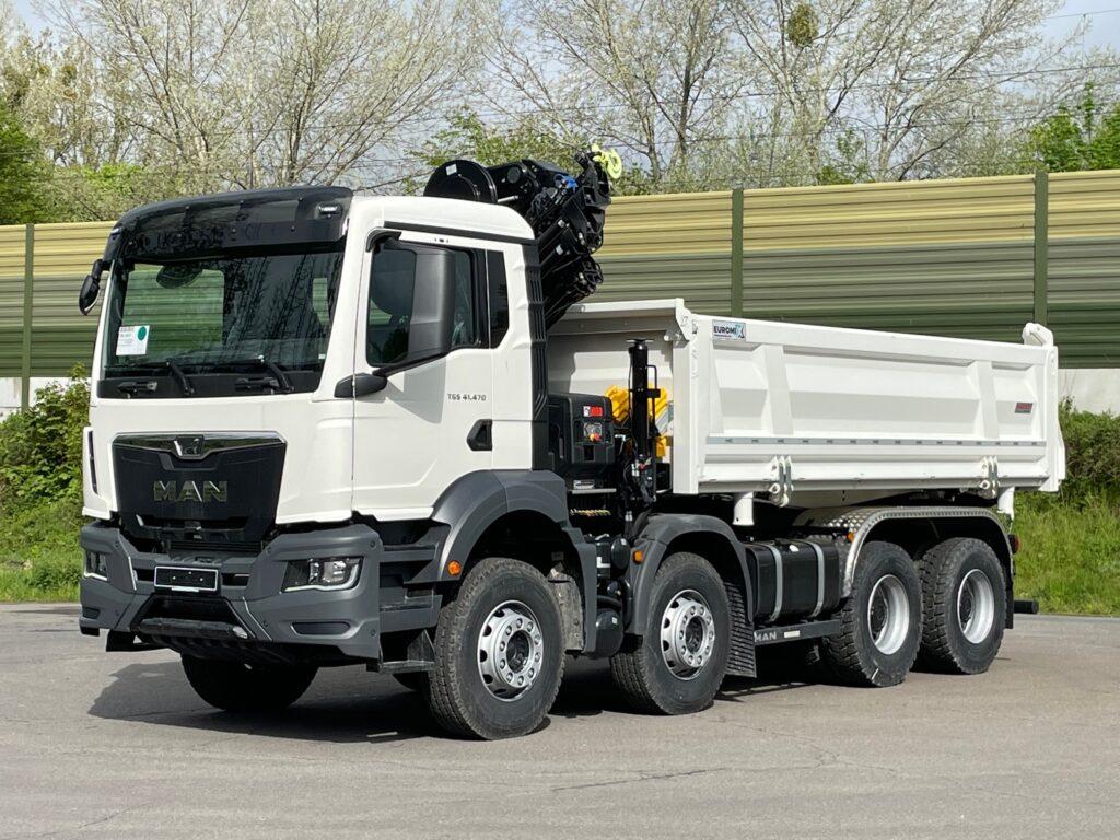 MAN TGS 41.470 8x4 Euro6e Euromix 3-Seiten-Kipper EMK3 Hiab 228-6