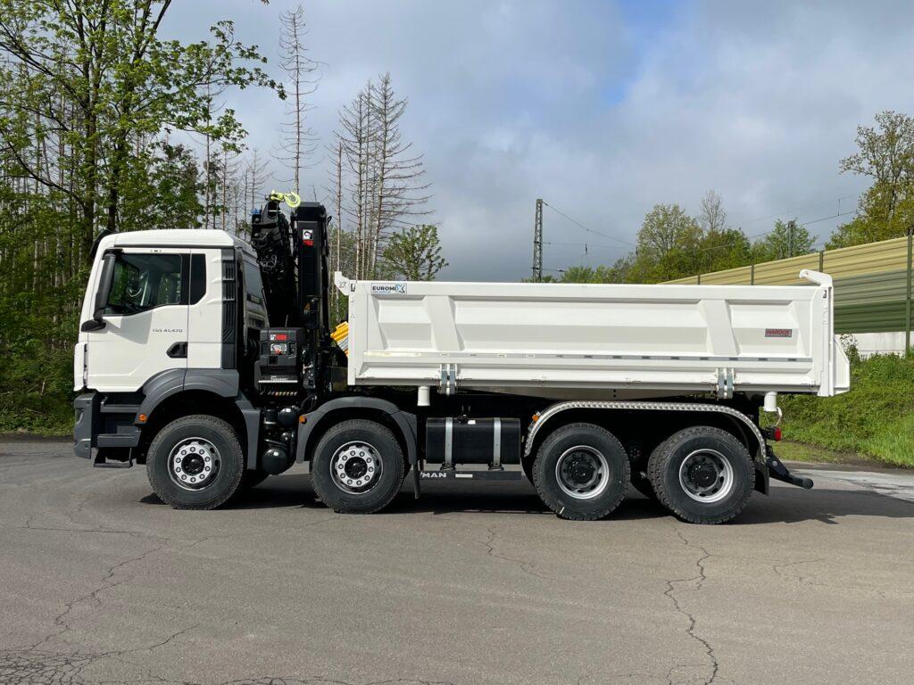 MAN TGS 41.470 8x4 Euro6e Euromix 3-Seiten-Kipper EMK3 Hiab 228-6