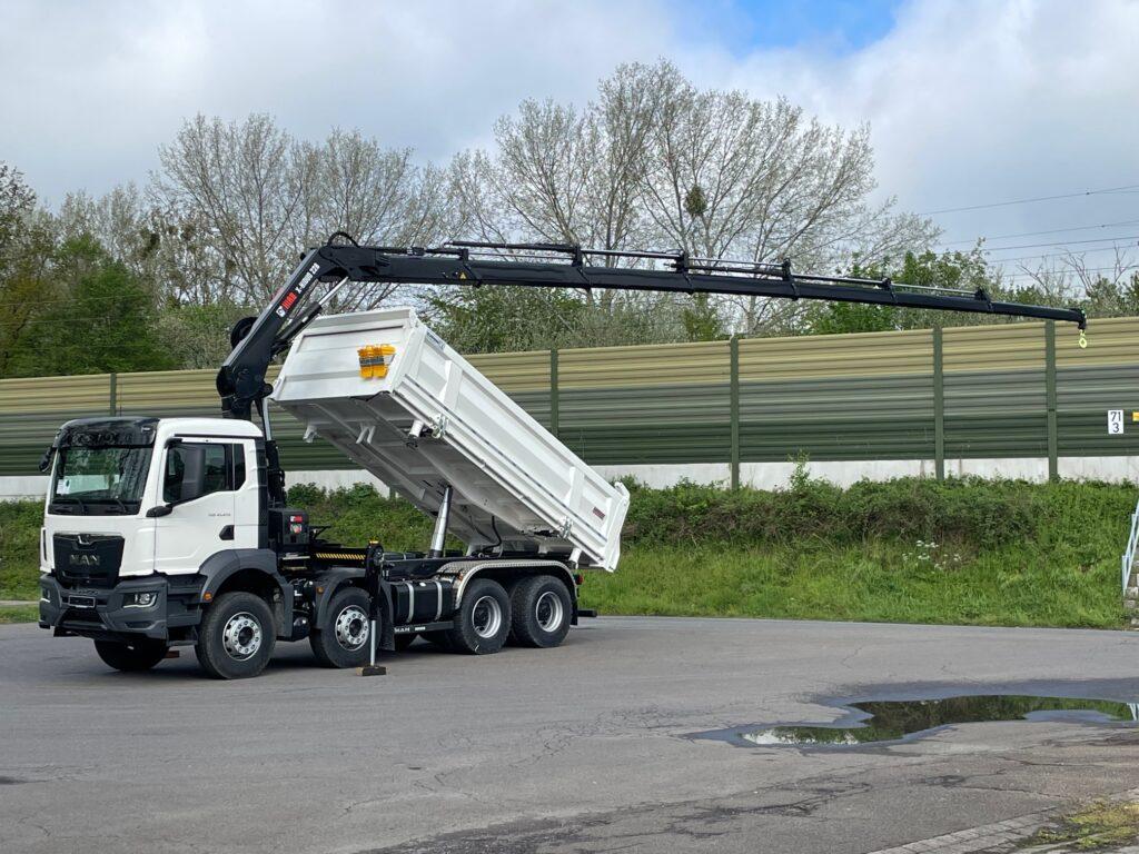 MAN TGS 41.470 8x4 Euro6e Euromix 3-Seiten-Kipper EMK3 Hiab 228-6