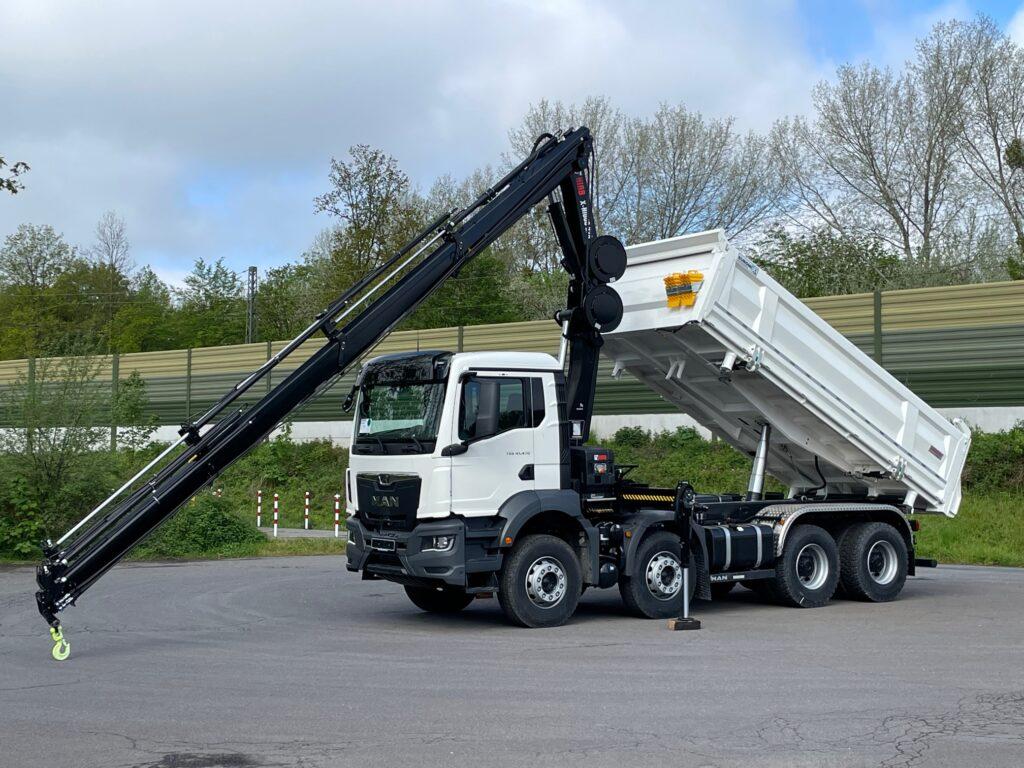MAN TGS 41.470 8x4 Euro6e Euromix 3-Seiten-Kipper EMK3 Hiab 228-6